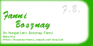 fanni bosznay business card